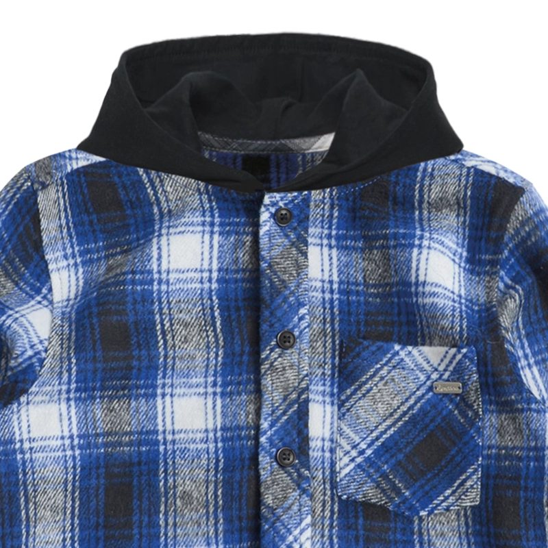 CAMISA MANGA LARGA AFRANELADA NIÑO A CUADROS - 2