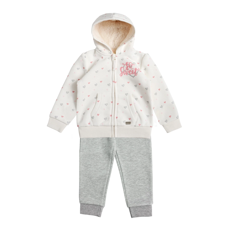 CONJUNTO POLERON Y PANTALON BUZO FRANELA BEBE  NIÑA - 1
