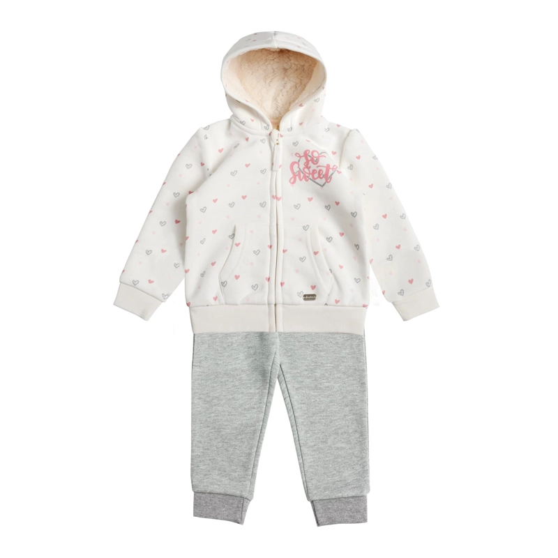 CONJUNTO POLERON Y PANTALON BUZO FRANELA BEBE  NIÑA - 1