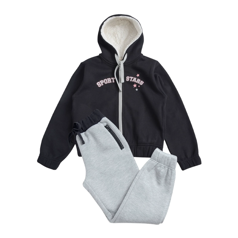 CONJUNTO POLERON Y PANTALON BUZO FRANELA NIÑA - 1