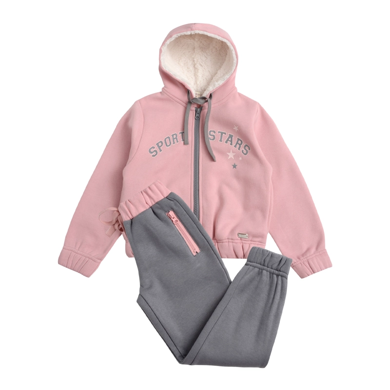 CONJUNTO POLERON Y PANTALON BUZO FRANELA NIÑA - 1