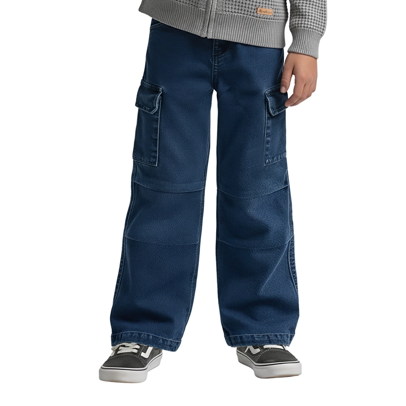 JEANS ANCHO NIÑO CON BOLSILLOS - 1