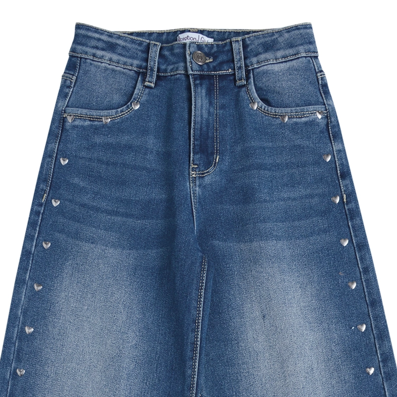 JEANS ANCHO NIÑA CON TACHAS - 3