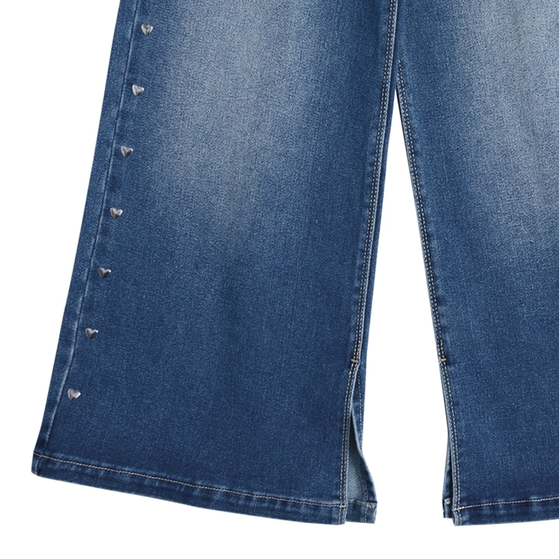 JEANS ANCHO NIÑA CON TACHAS - 4
