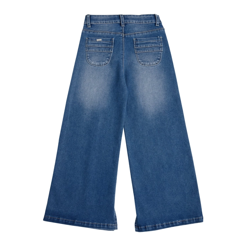 JEANS ANCHO NIÑA CON TACHAS - 5