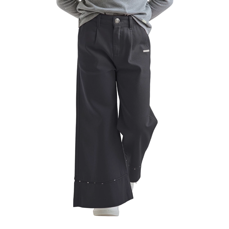 PANTALON ANCHO GABARDINA NIÑA CON CALCE PALAZZO - 1