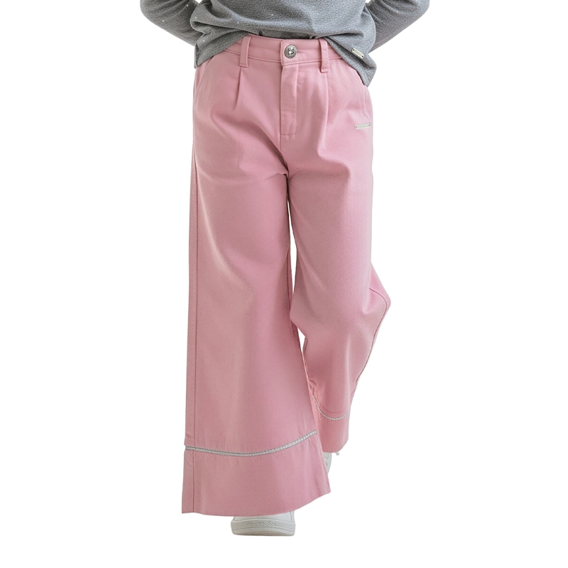 PANTALON ANCHO GABARDINA NIÑA CON CALCE PALAZZO - 1