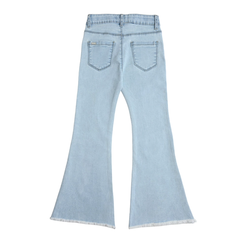 JEANS MEZCLILLA FLARE NIÑA CON BORDADO Y STRASS - 3