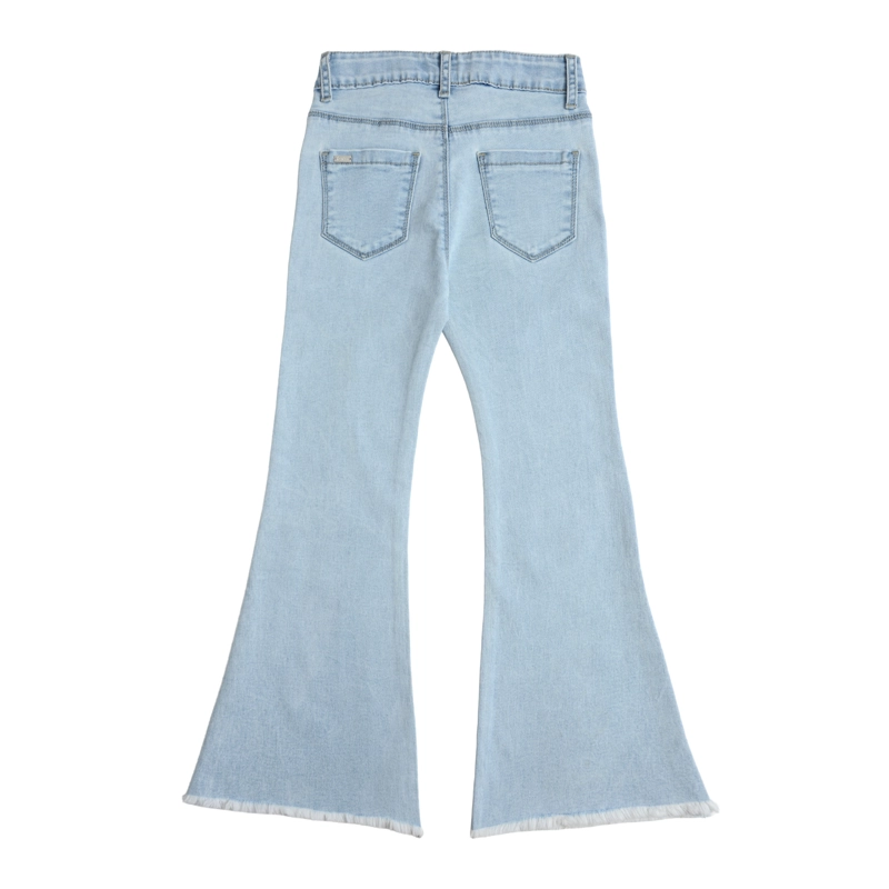 JEANS MEZCLILLA FLARE NIÑA CON BORDADO Y STRASS - 3