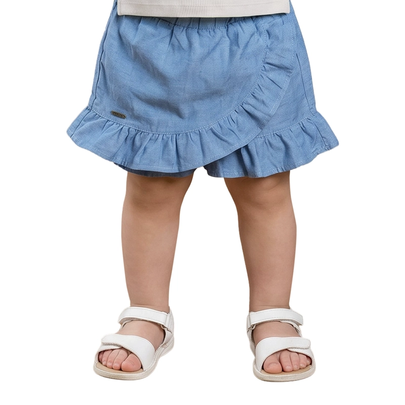 FALDA SHORT MEZCLILLA LIVIANA BEBE  NIÑA - 1
