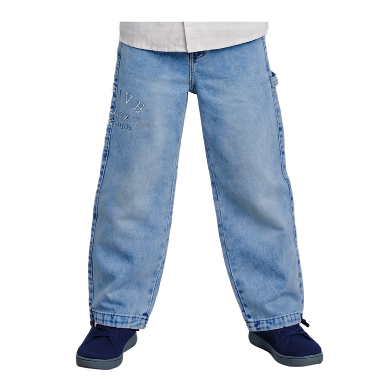 JEANS ANCHO NIÑO DE MEZCLILLA CELESTE DENIM - 1