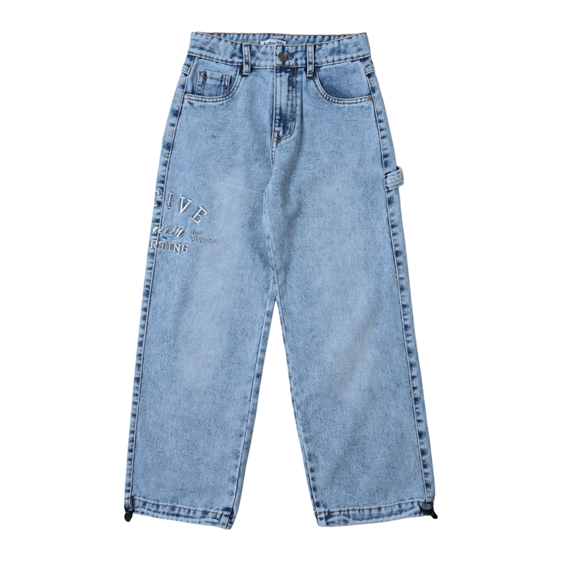 JEANS ANCHO NIÑO DE MEZCLILLA CELESTE DENIM - 2