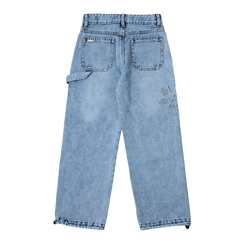 JEANS ANCHO NIÑO DE MEZCLILLA CELESTE DENIM - 4