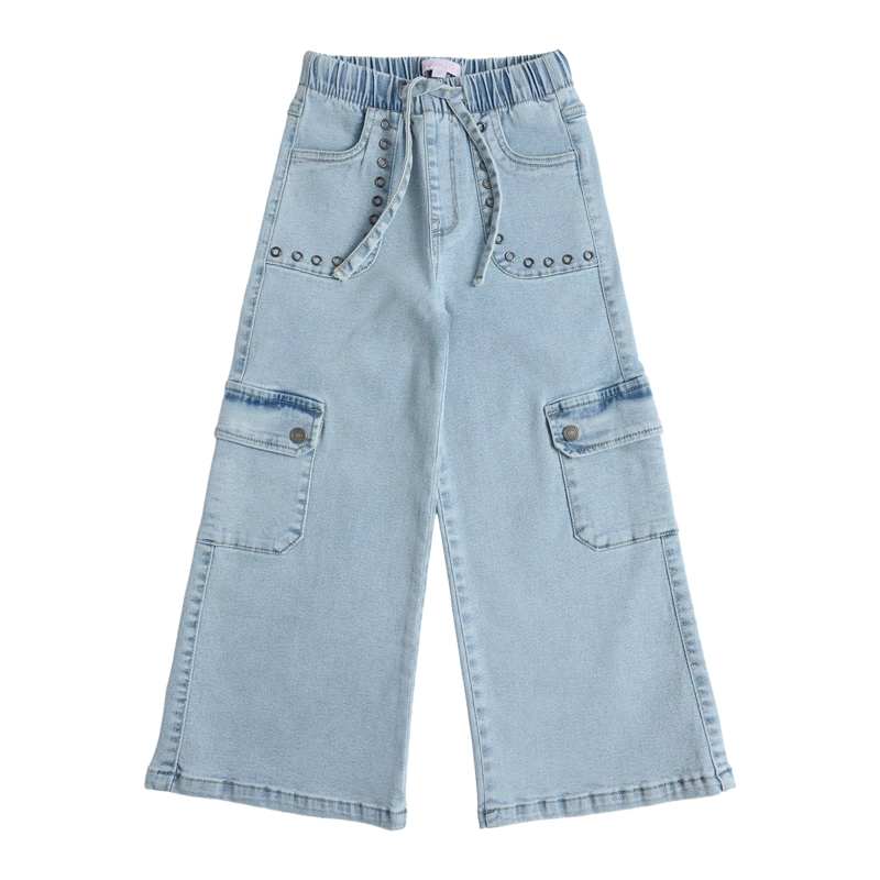 JEANS MEZCLILLA PALAZZO BOLSILLOS CARGO NIÑA - 2