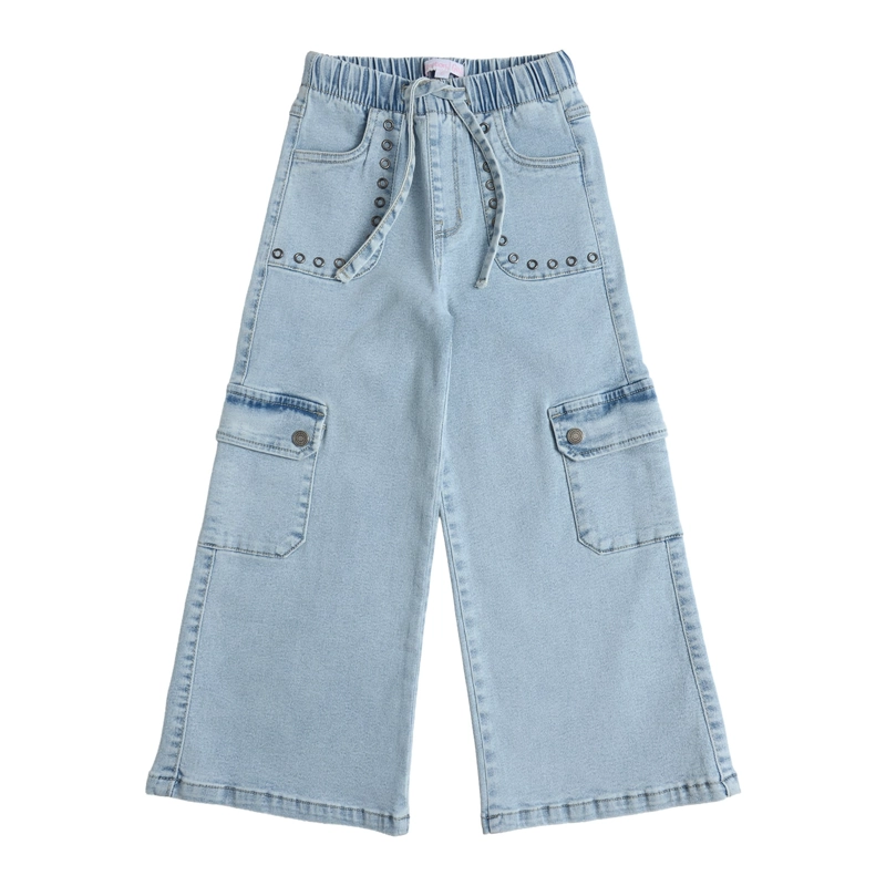 JEANS MEZCLILLA PALAZZO BOLSILLOS CARGO NIÑA - 2