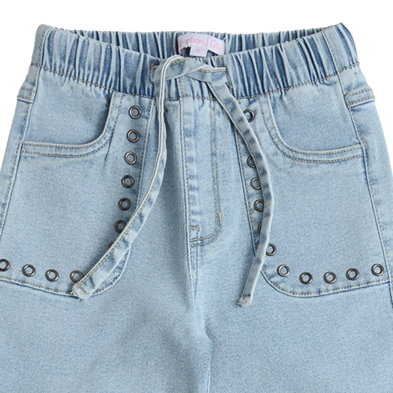 JEANS MEZCLILLA PALAZZO BOLSILLOS CARGO NIÑA - 3
