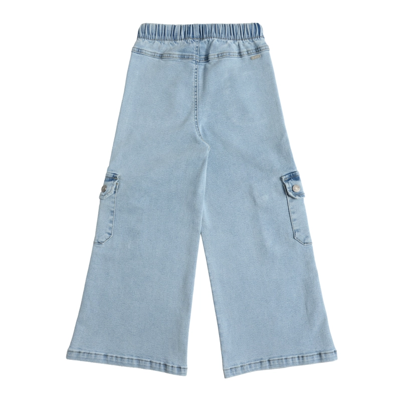 JEANS MEZCLILLA PALAZZO BOLSILLOS CARGO NIÑA - 4