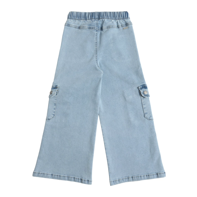 JEANS MEZCLILLA PALAZZO BOLSILLOS CARGO NIÑA - 4