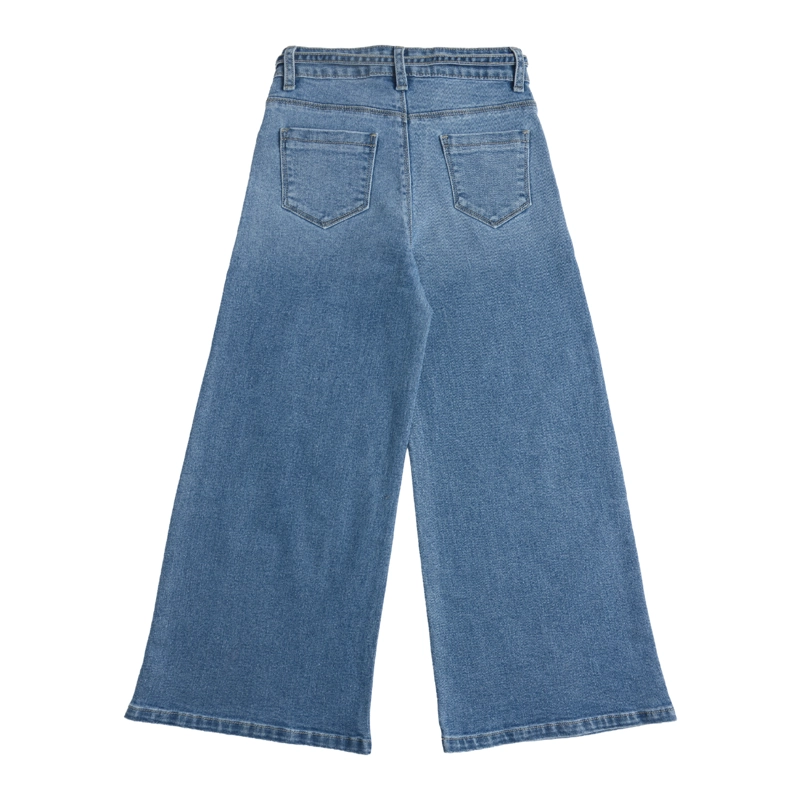 JEANS MEZCLILLA PALAZZO NIÑA DE ALGODON  CON STRASS - 4