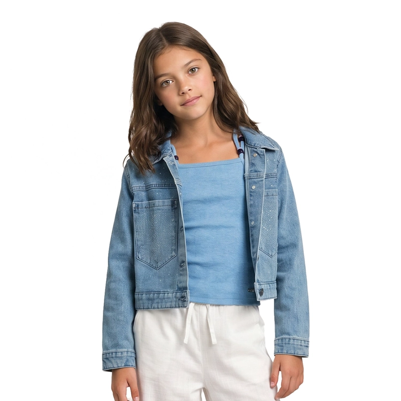 CHAQUETA MEZCLILLA NIÑA CON STRASS - 1