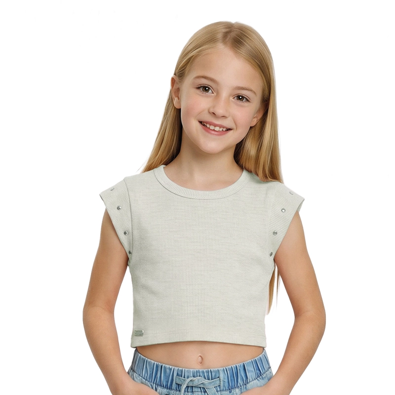 POLERA PETO RIB  MANGA CORTA NIÑA - 1