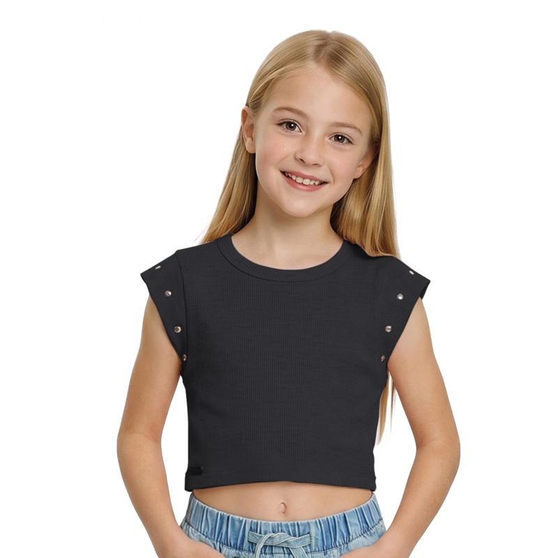 POLERA PETO RIB  MANGA CORTA NIÑA - 1