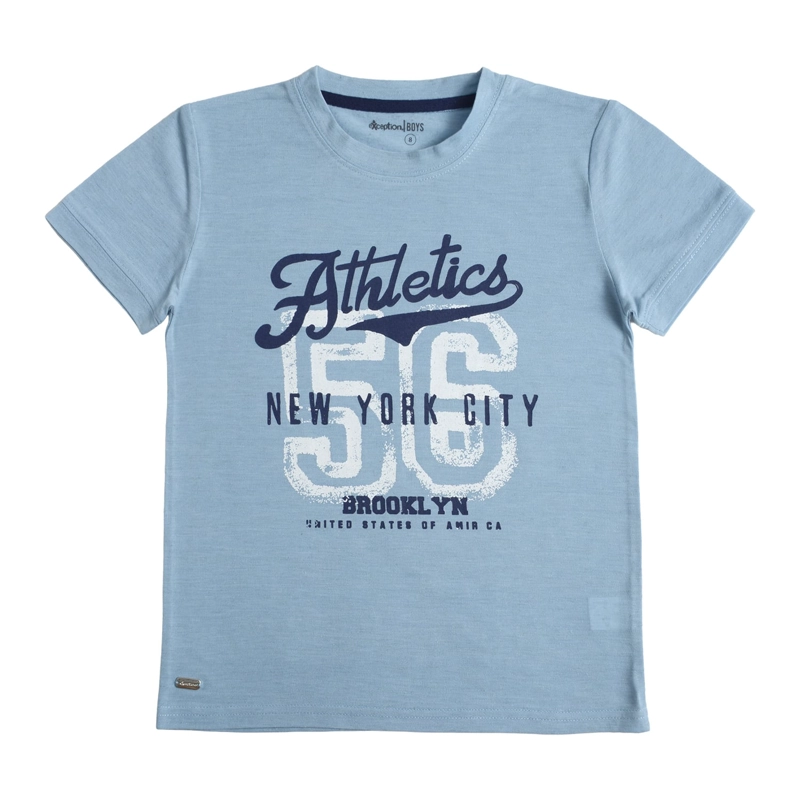 POLERA MANGA CORTA NIÑO SLUB JERSEY DE ALGODON - 1