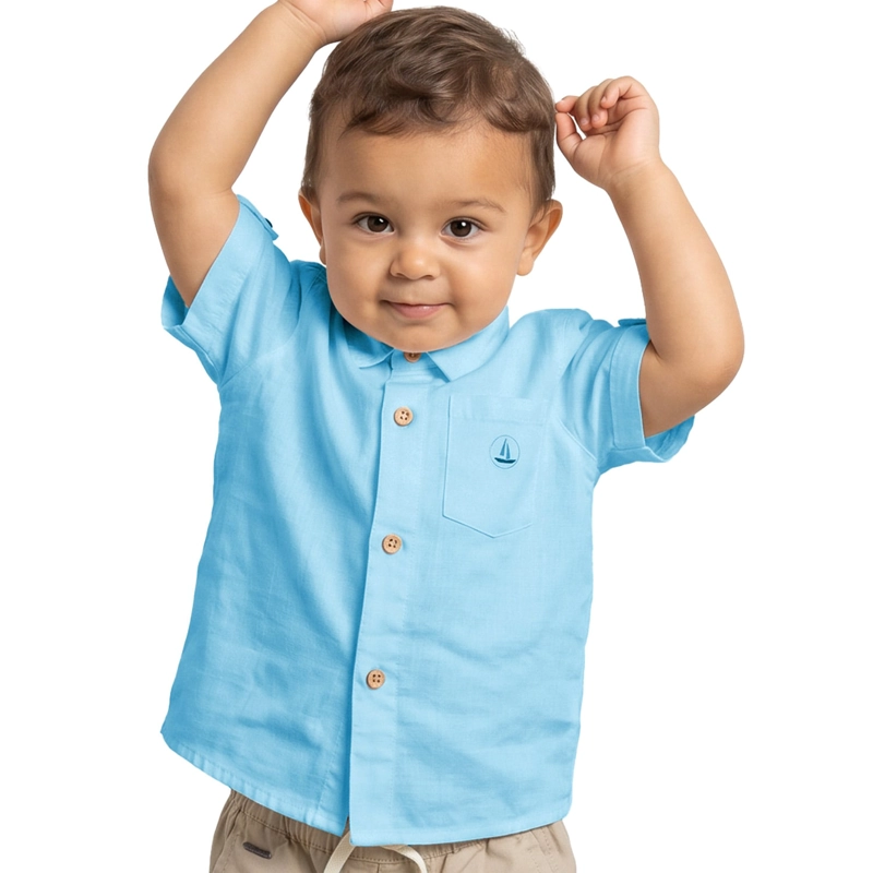 CAMISA DE ALGODON LINO BEBE  NIÑO - 1