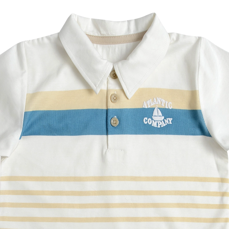 CONJUNTO POLERA Y BERMUDA GABARDINA BEBE  NIÑO CON ESTAMPADO - 3