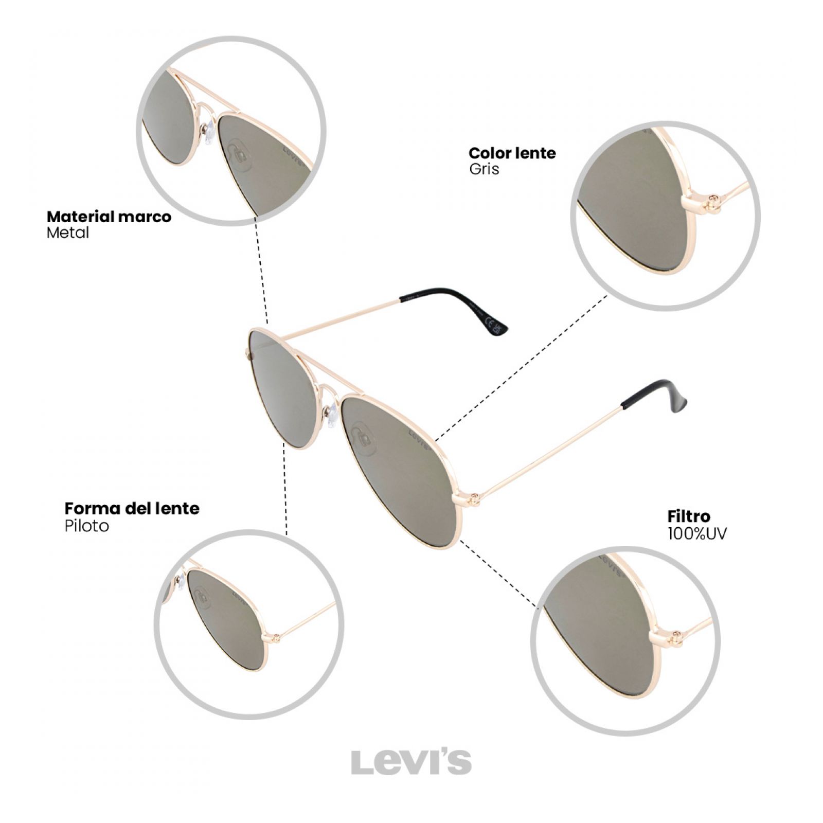 LENTES DE SOL LEVIS X14001 OUTLOOK - 5