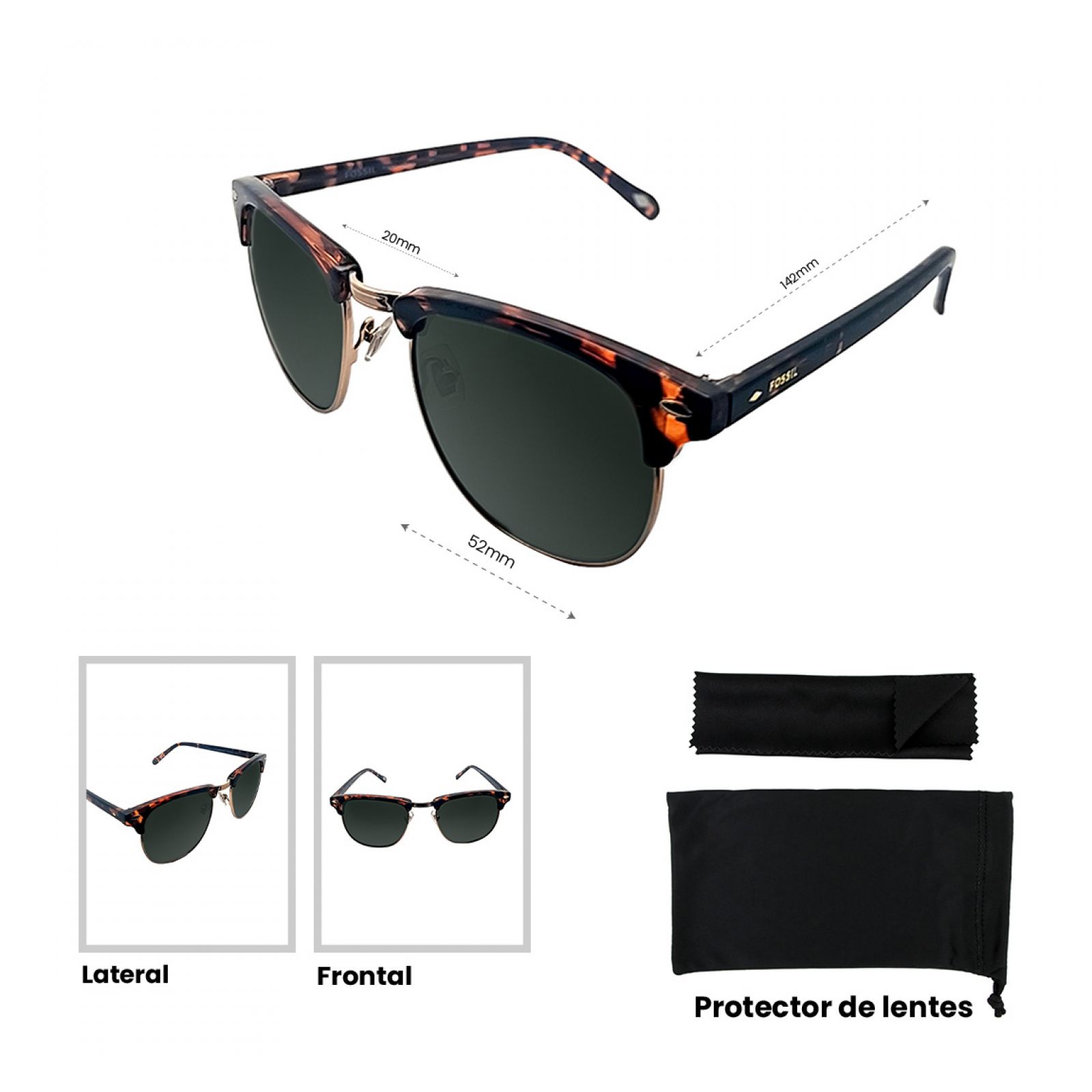 LENTES DE SOL FOSSIL X80080 OUTLOOK - 5