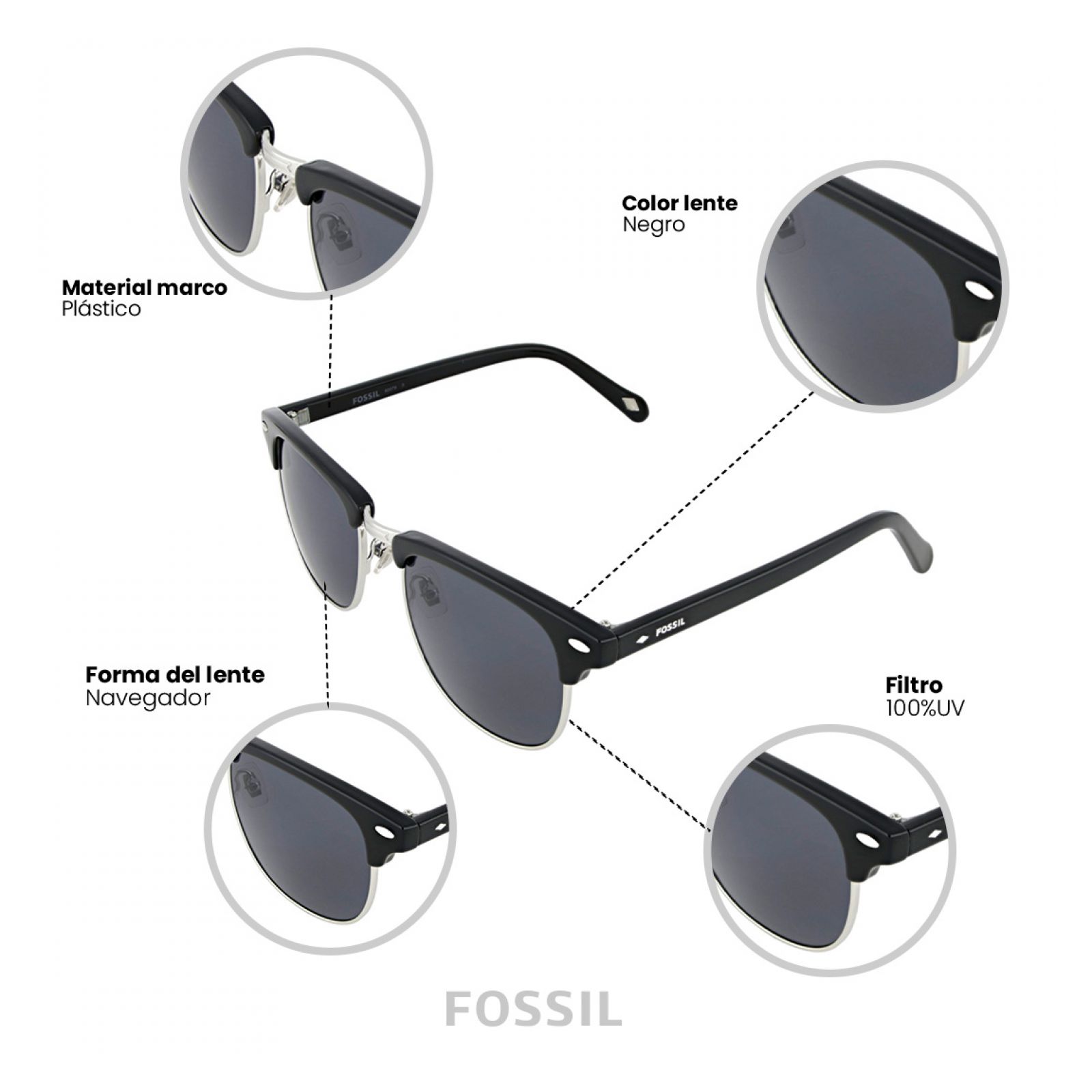 LENTES DE SOL FOSSIL X80079 OUTLOOK - 4