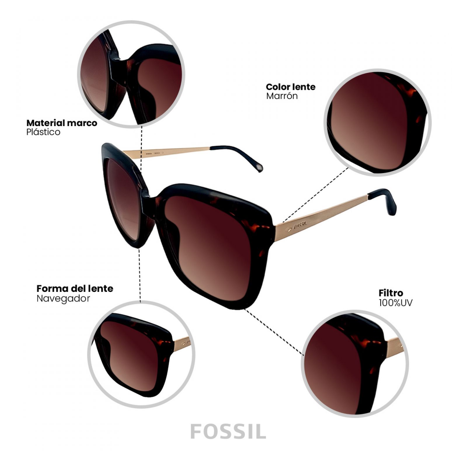 LENTES DE SOL FOSSIL X82634 OUTLOOK - 4