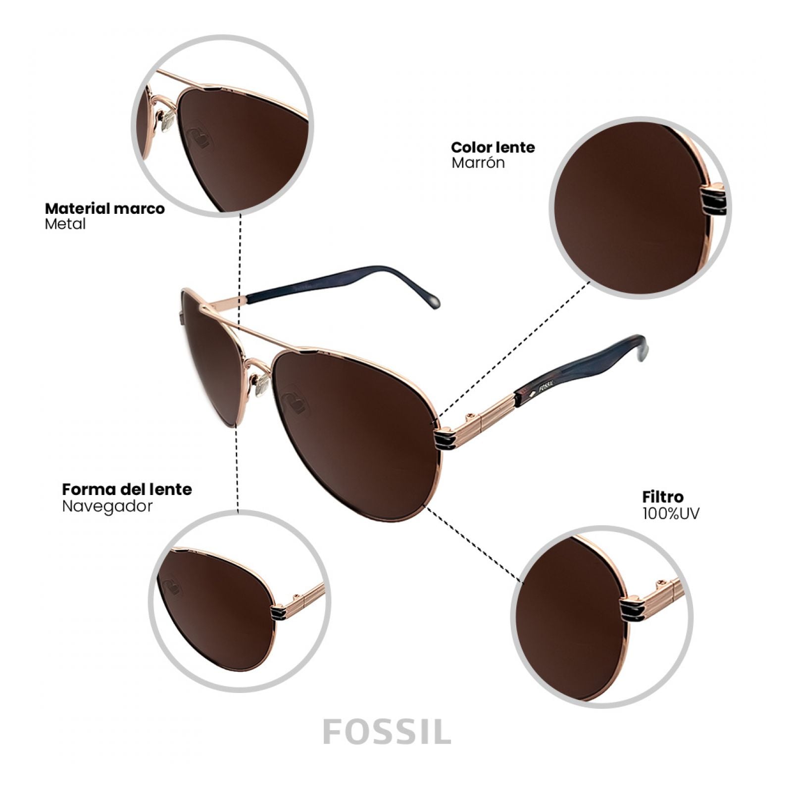LENTES DE SOL FOSSIL X80087 OUTLOOK - 4