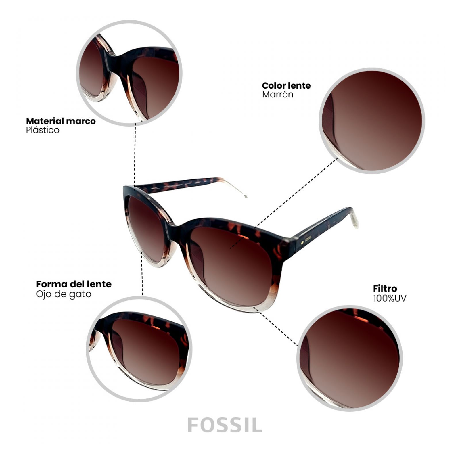 LENTES DE SOL FOSSIL 66353881 OUTLOOK - 4