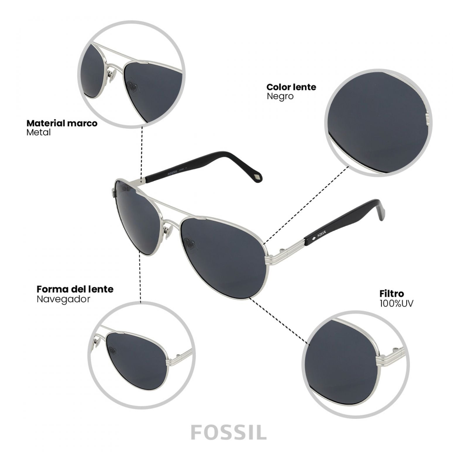 LENTES DE SOL FOSSIL X80086 OUTLOOK - 3
