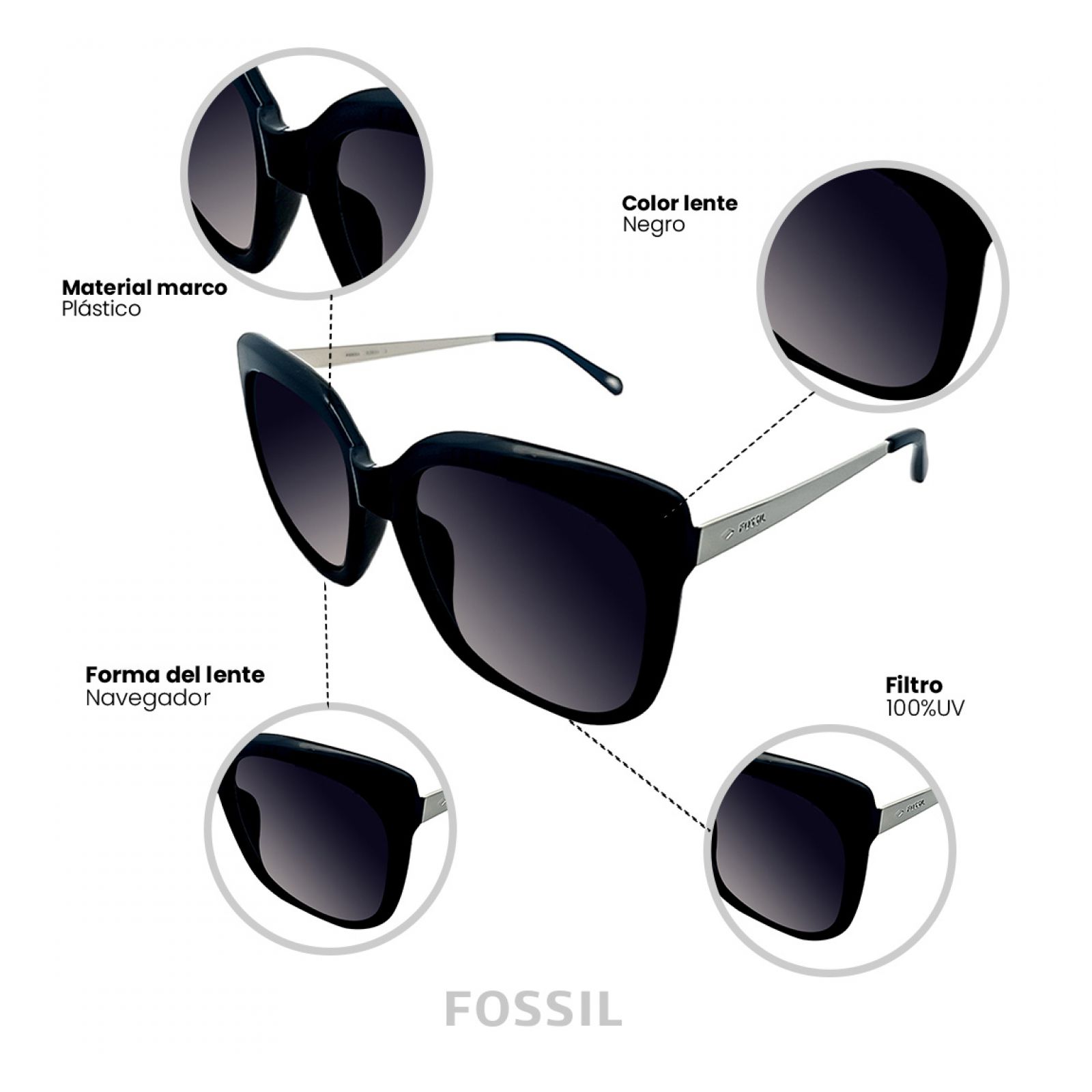 LENTES DE SOL FOSSIL X82633 OUTLOOK - 4