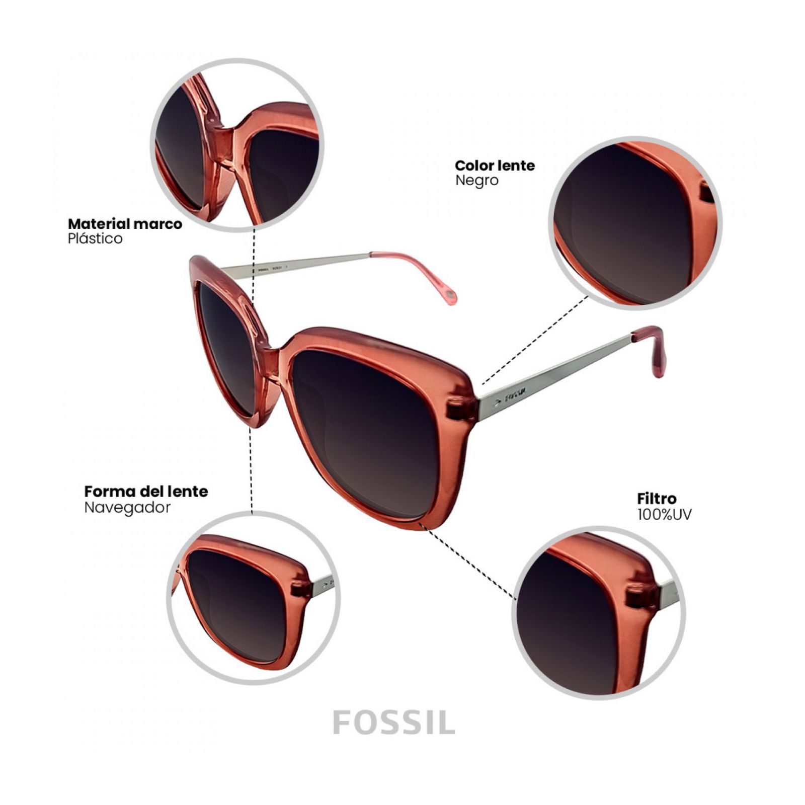 LENTES DE SOL FOSSIL X82635 - 3