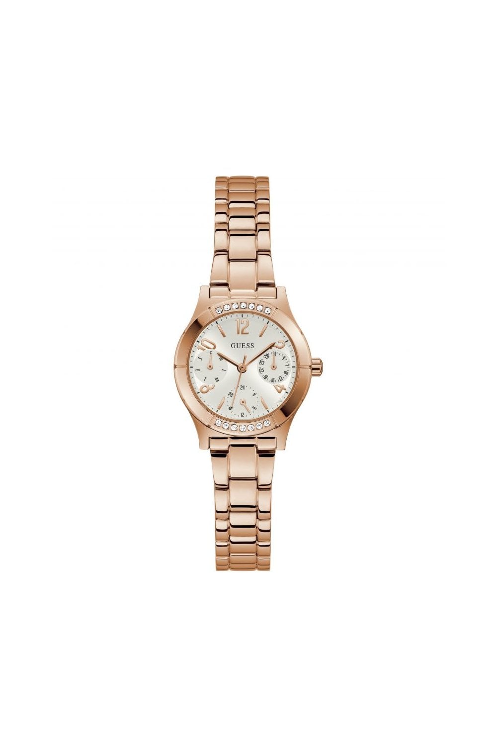 Orologio GUESS Donna GW0413L3, Modello PIPER, Cassa Acciaio 29mm, Quadrante Rosa Con Cinturino Metallico Rosa Gold