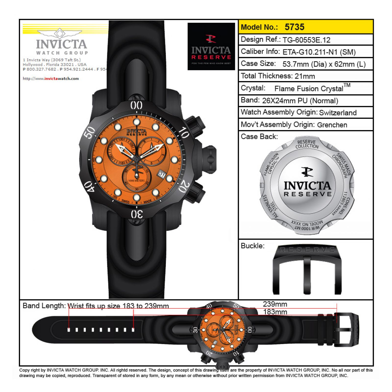 RELOJ INVICTA 5735  HOMBRES - 5