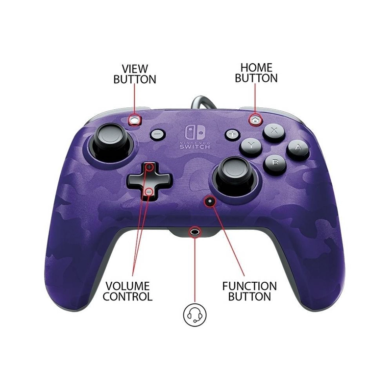 CONTROL NINTENDO SWITCH FACEOFF DELUXE + AUDIO WIRED- PURPLE - 2