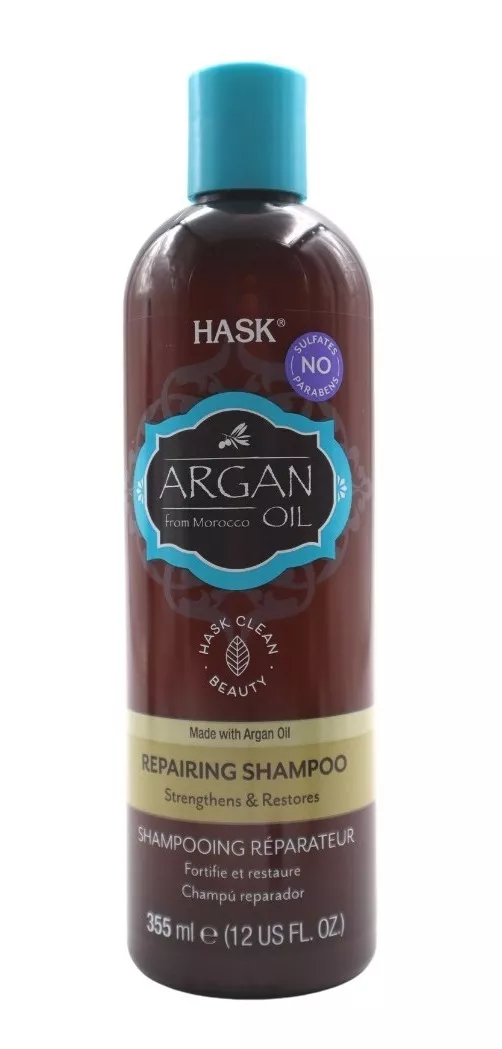 SHAMPOO SIN SAL + ACONDICIONADOR ARGÁN PELO  SECO HASK CVL - 4
