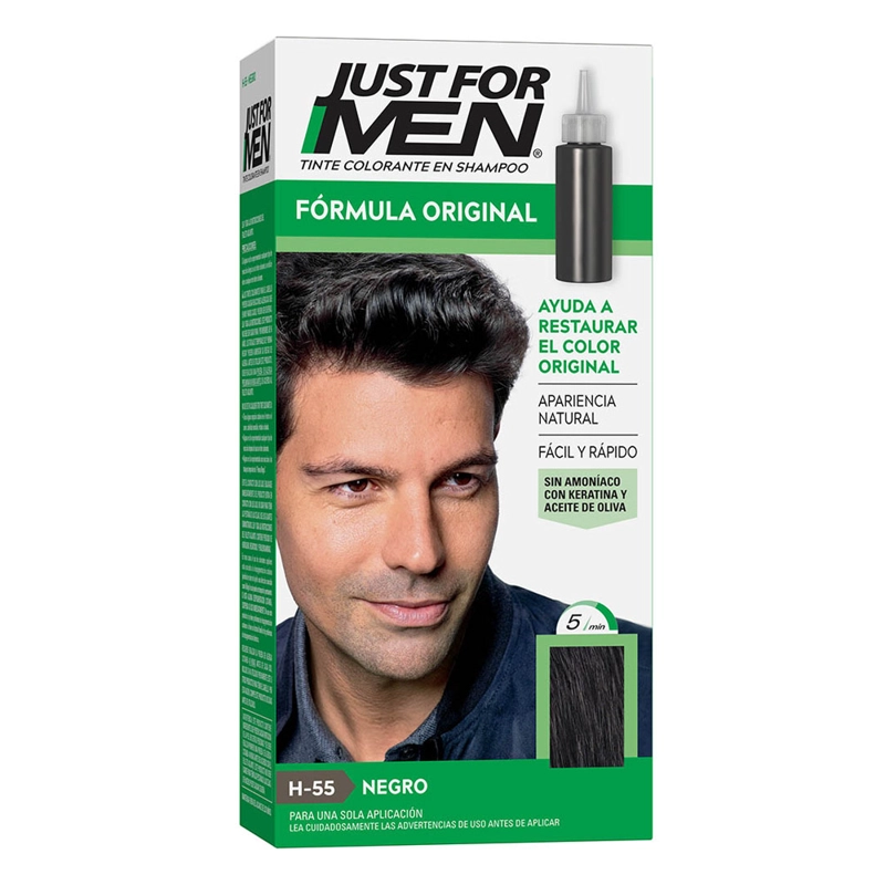 SHAMPOO COSMETICAVAL ELIMINA CANAS EN 5 MINUTOS JUST FOR MEN 6 SEMANAS - 1