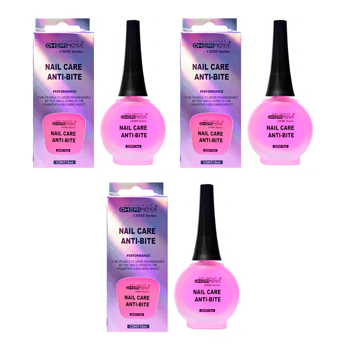 KIT CHERIMOYA 3UND TRATAMIENTO PARA NO MORDERSE O COMERSE LAS UÑAS AMARGO - 1