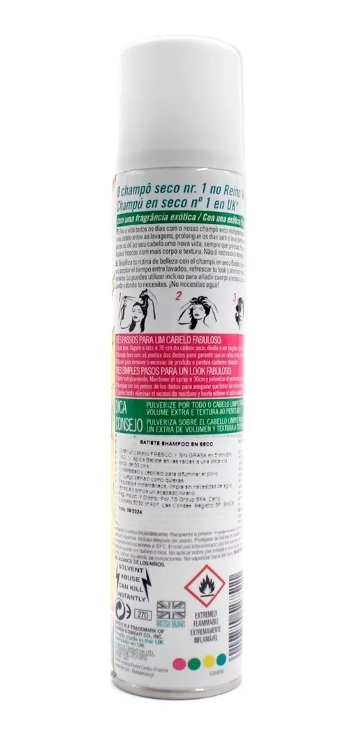 SHAMPOO BATISTE SECO. TROPICAL AROMA COCO PELO SIN GRASA CVL - 2