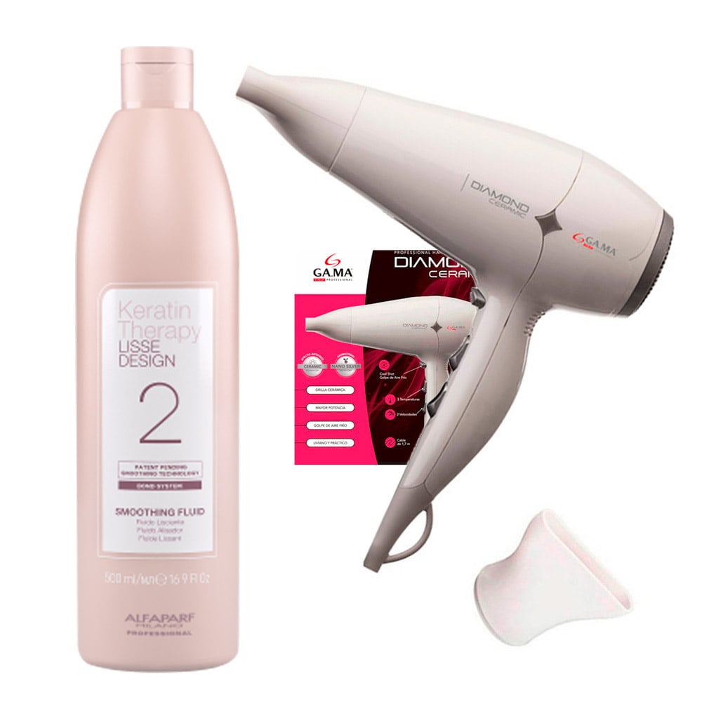 SECADOR PROFESIONAL PELO 2300W GAMA NEGRO + KERATINA ALFAPARF - 1