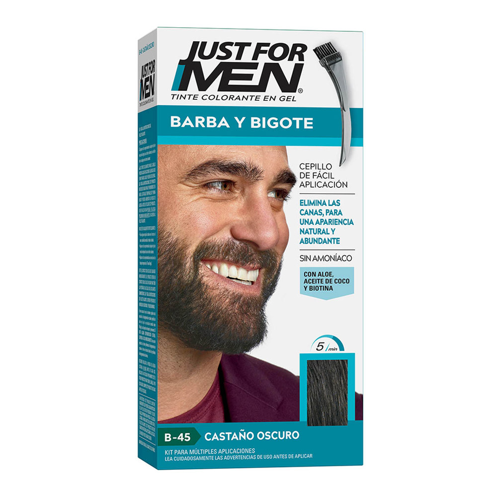 TINTE JUST FOR ME ELIMINA CANAS BARBA EN 5 MINUTOS CON BIOTINA CVL - 1