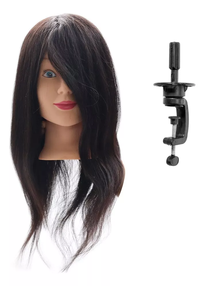 CABEZA TÉCNICA COSMETICAVAL CABELLO NATURAL CON SOPORTE DE MESA - 2