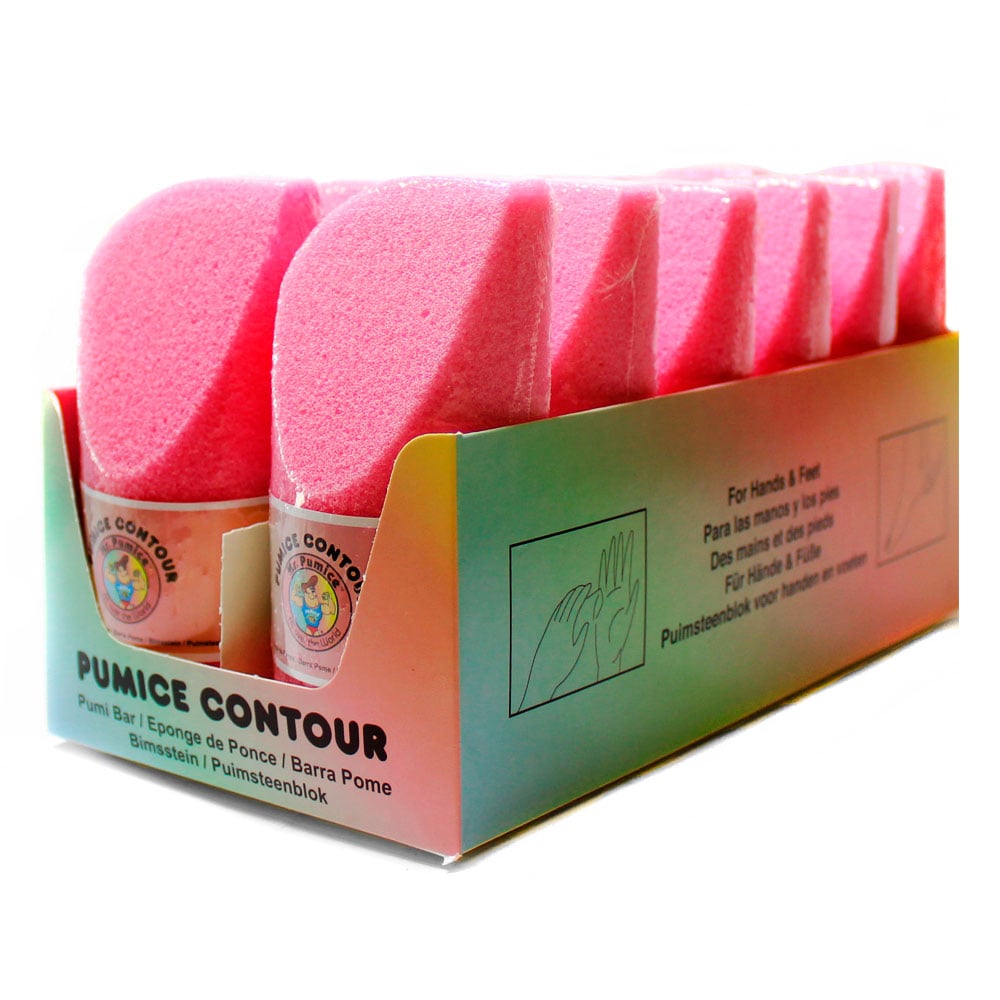 ESPONJAS PÓMEZ MR. PUMICE 12UND CAJA MANO UÑAS Y PIES ROSA CVL - 1