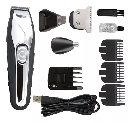 DESVELLADORA BARBASOL CORTADORA PELO 4 EN 1 USB BARBA NARIZ COLOR NEGRO - 1